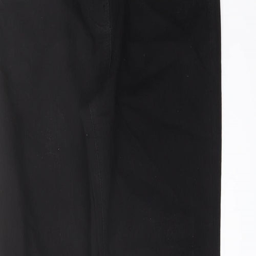 TU Womens Black Cotton Straight Jeans Size 12 L32 in Regular Button