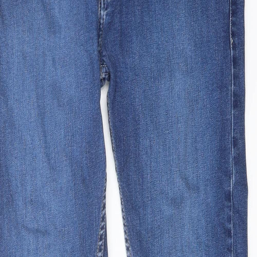 Topman Mens Blue Cotton Skinny Jeans Size 32 in L30 in Regular Button