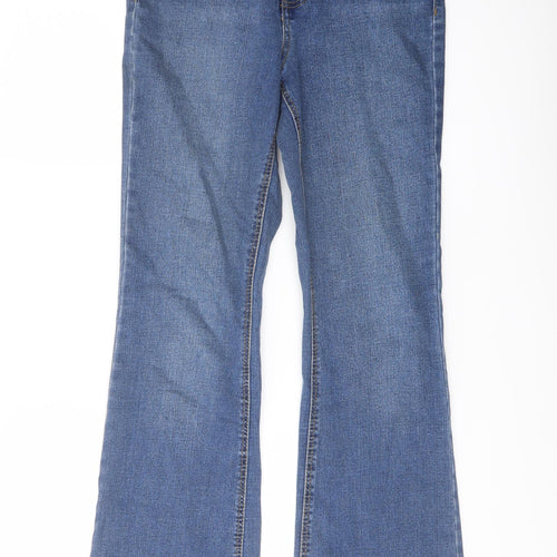 New Look Womens Blue Cotton Bootcut Jeans Size 10 L29 in Regular Button