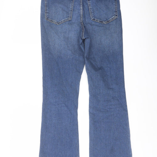 New Look Womens Blue Cotton Bootcut Jeans Size 10 L29 in Regular Button