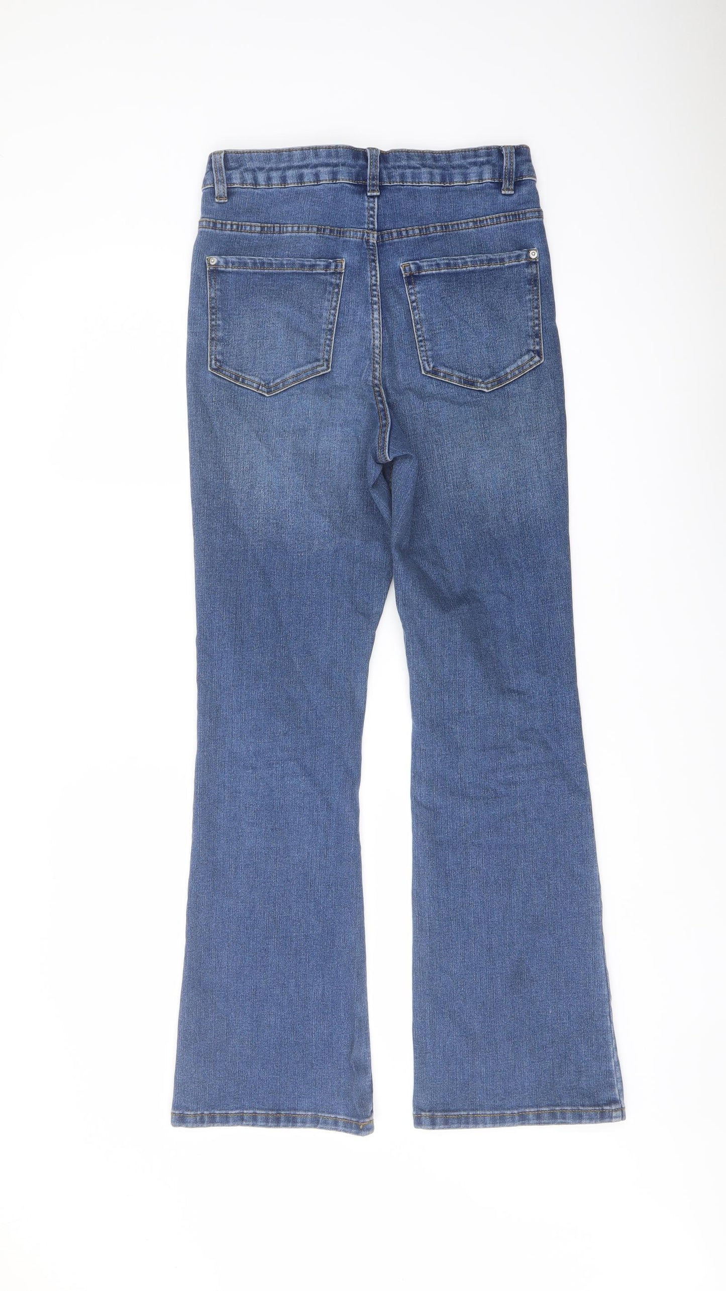 New Look Womens Blue Cotton Bootcut Jeans Size 10 L29 in Regular Button