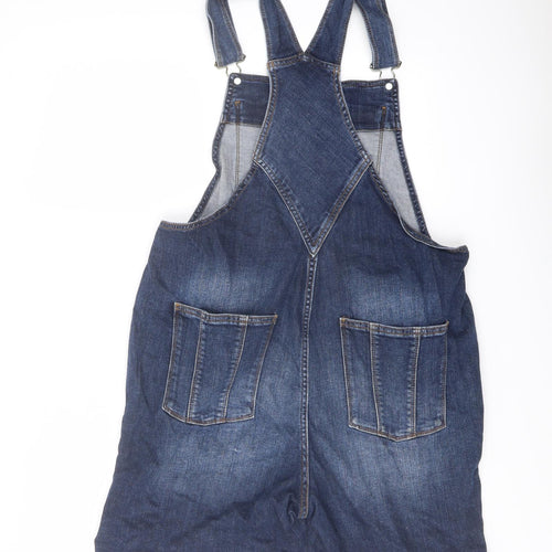 Fat Face Womens Blue Cotton Dungaree Shorts Shorts Size 12 L7 in Regular Button