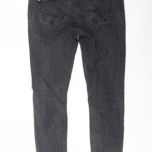 River Island Womens Grey Cotton Skinny Jeans Size 10 L24 in Regular Button