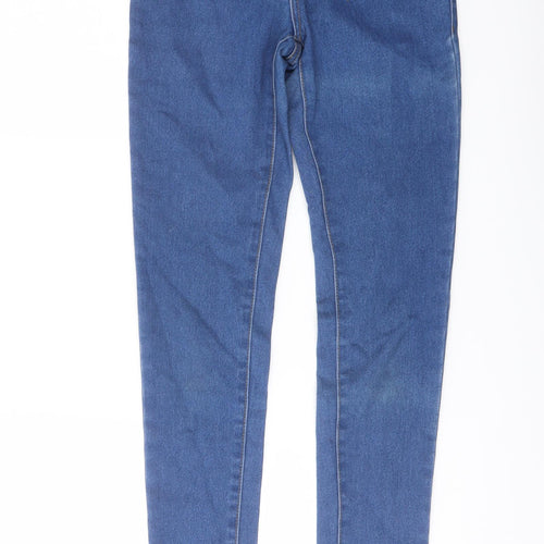 Denim & Co. Womens Blue Cotton Skinny Jeans Size 8 L29 in Regular Button