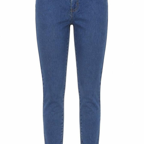 Denim & Co. Womens Blue Cotton Skinny Jeans Size 8 L29 in Regular Button