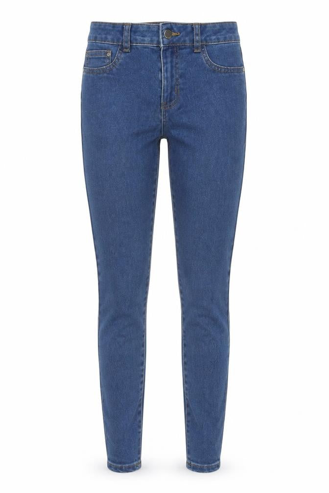 Denim & Co. Womens Blue Cotton Skinny Jeans Size 8 L29 in Regular Button