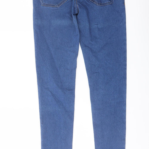 Denim & Co. Womens Blue Cotton Skinny Jeans Size 8 L29 in Regular Button