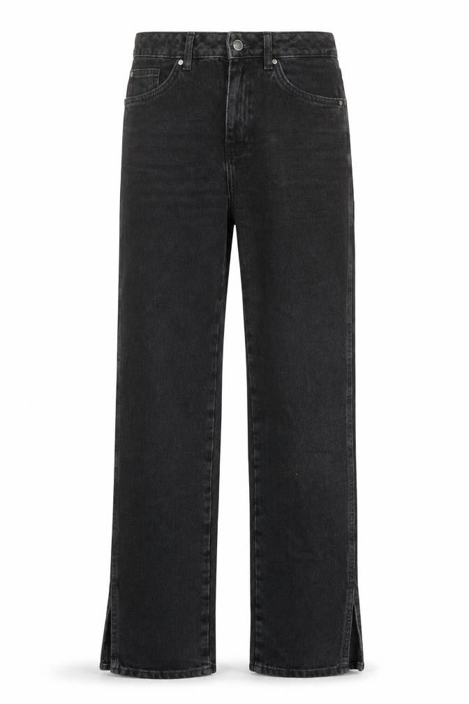 Denim & Co. Womens Grey Cotton Straight Jeans Size 10 L31 in Regular Button