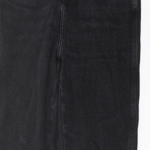 Denim & Co. Womens Grey Cotton Straight Jeans Size 10 L31 in Regular Button