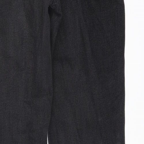 Denim & Co. Womens Grey Cotton Straight Jeans Size 10 L31 in Regular Button