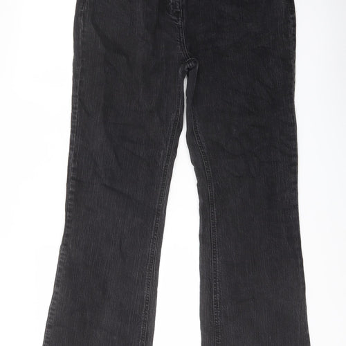 NEXT Womens Grey Cotton Bootcut Jeans Size 16 L32 in Regular Button