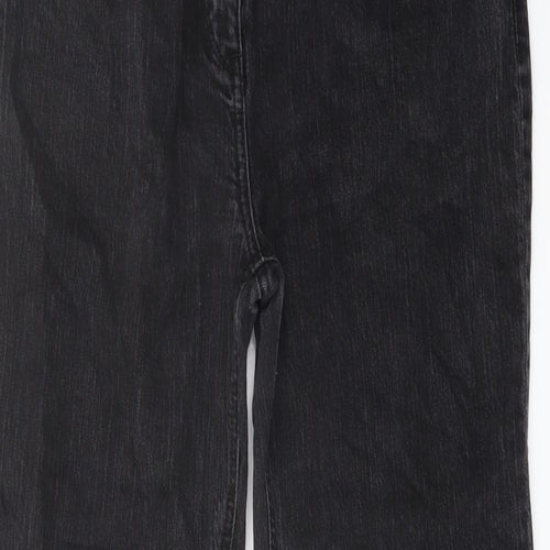 NEXT Womens Grey Cotton Bootcut Jeans Size 16 L32 in Regular Button