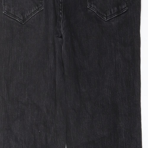 NEXT Womens Grey Cotton Bootcut Jeans Size 16 L32 in Regular Button