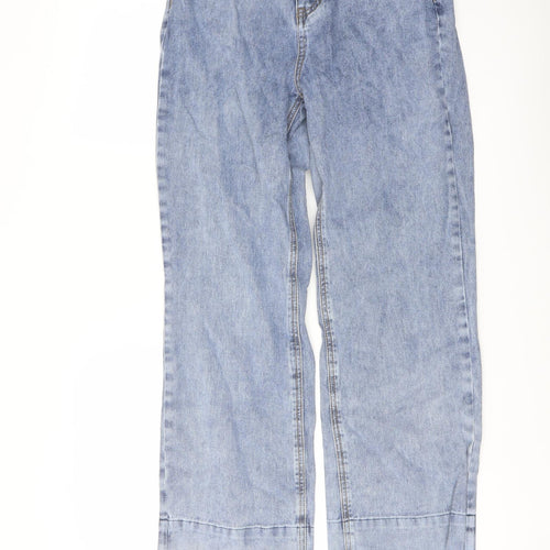 Cider Womens Blue Cotton Wide-Leg Jeans Size S L31 in Regular Button