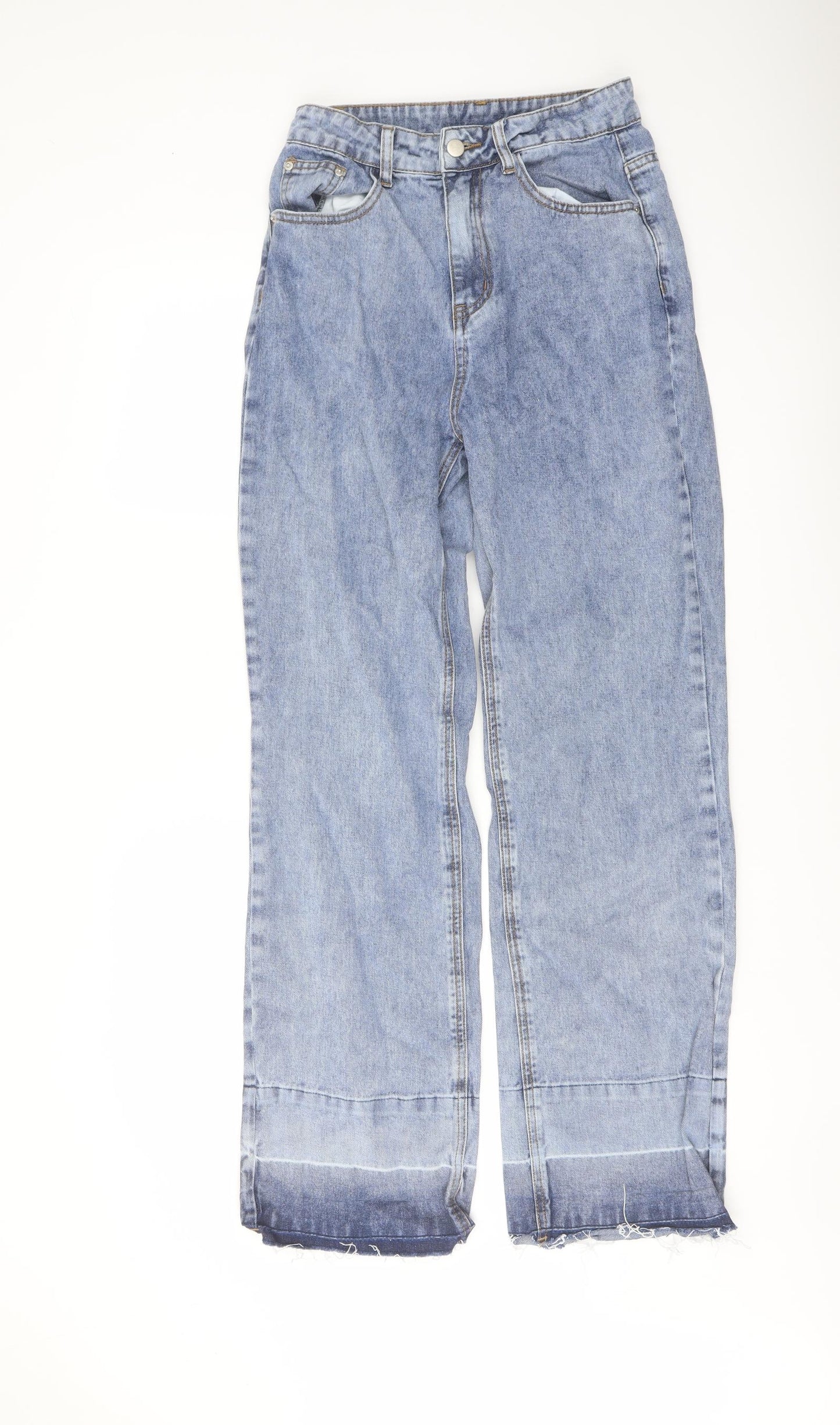 Cider Womens Blue Cotton Wide-Leg Jeans Size S L31 in Regular Button