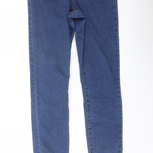 Denim & Co. Womens Blue Cotton Skinny Jeans Size 10 L29 in Regular Button