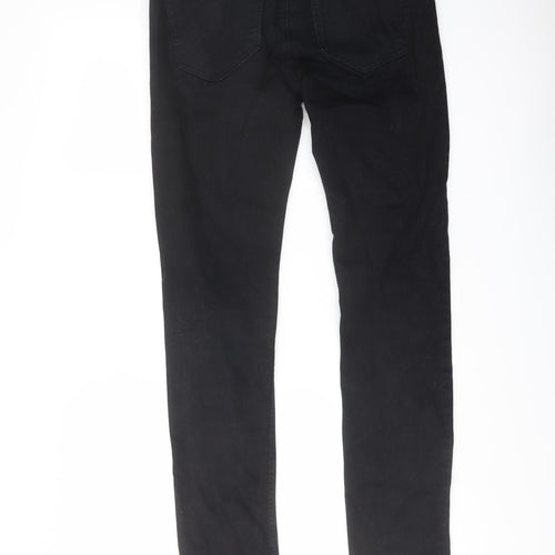 NEXT Mens Black Cotton Skinny Jeans Size 30 in L32 in Regular Button