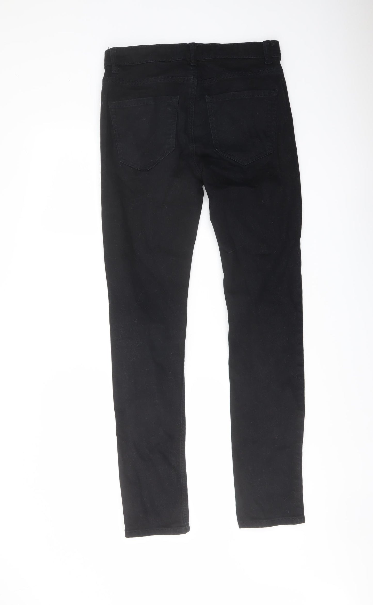 NEXT Mens Black Cotton Skinny Jeans Size 30 in L32 in Regular Button