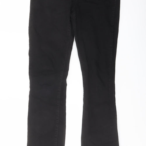 Dorothy Perkins Womens Black Cotton Straight Jeans Size 10 L31 in Regular Button
