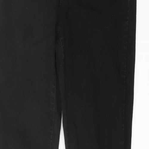 Dorothy Perkins Womens Black Cotton Straight Jeans Size 10 L31 in Regular Button