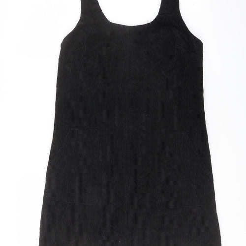 New Look Womens Black Cotton A-Line Size 8 Round Neck Zip