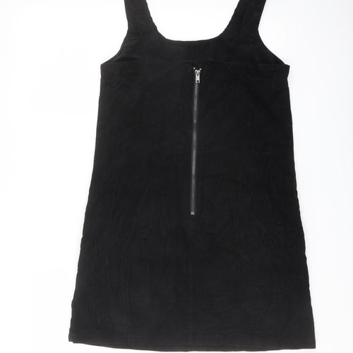 New Look Womens Black Cotton A-Line Size 8 Round Neck Zip
