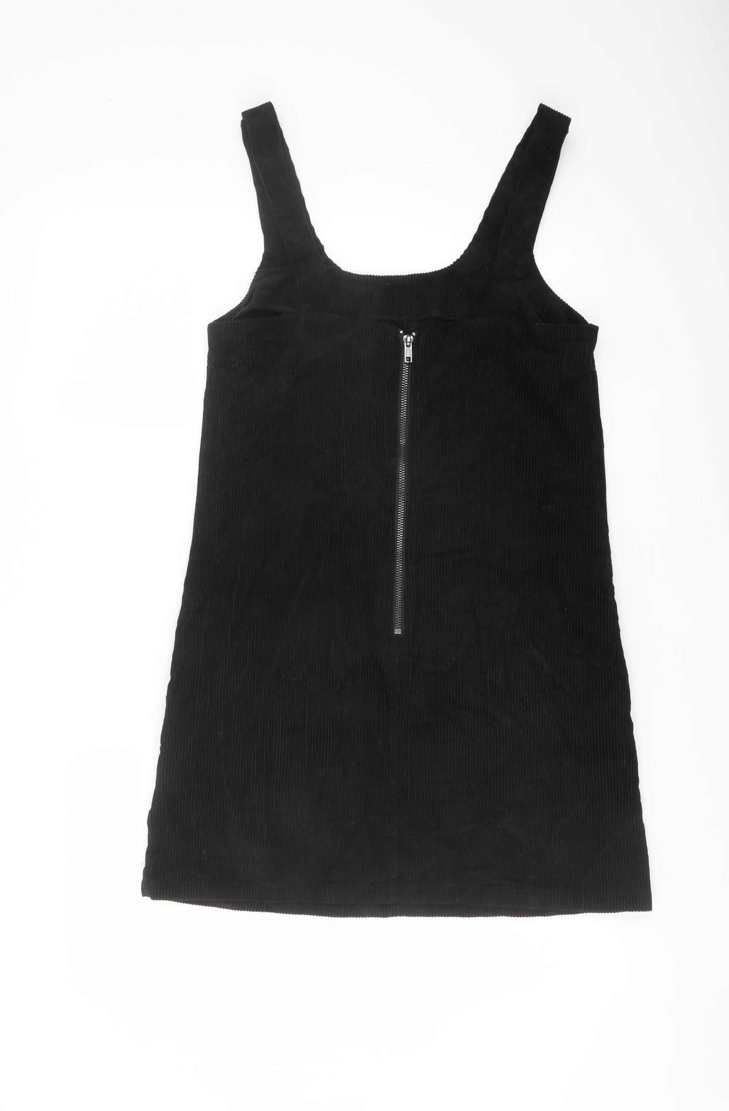 New Look Womens Black Cotton A-Line Size 8 Round Neck Zip