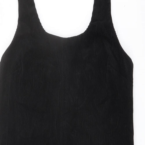 New Look Womens Black Cotton A-Line Size 8 Round Neck Zip