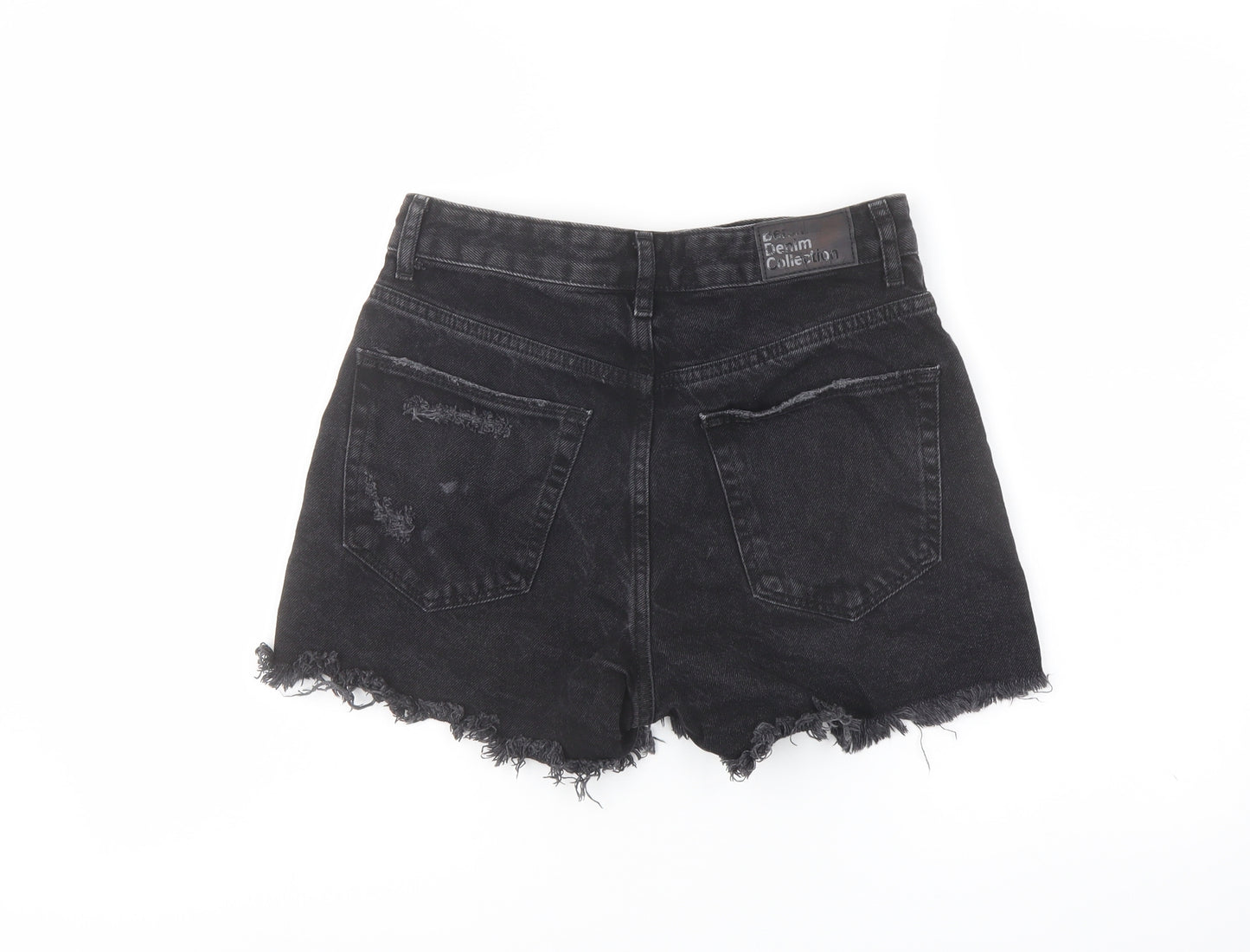 Bershka Womens Black Cotton Hot Pants Shorts Size 10 L3 in Regular Button