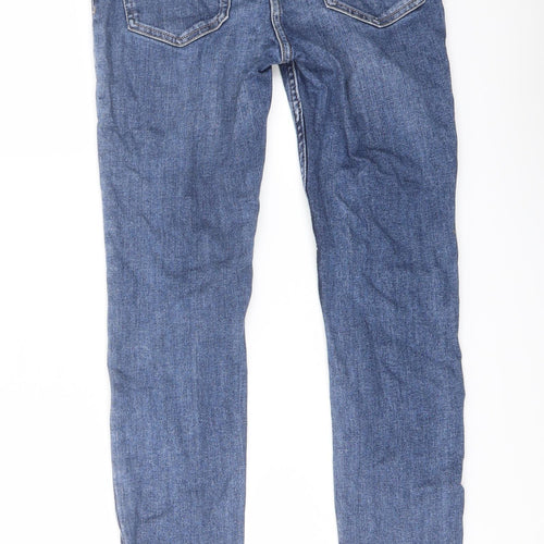 NEXT Womens Blue Cotton Skinny Jeans Size 8 L27 in Regular Button