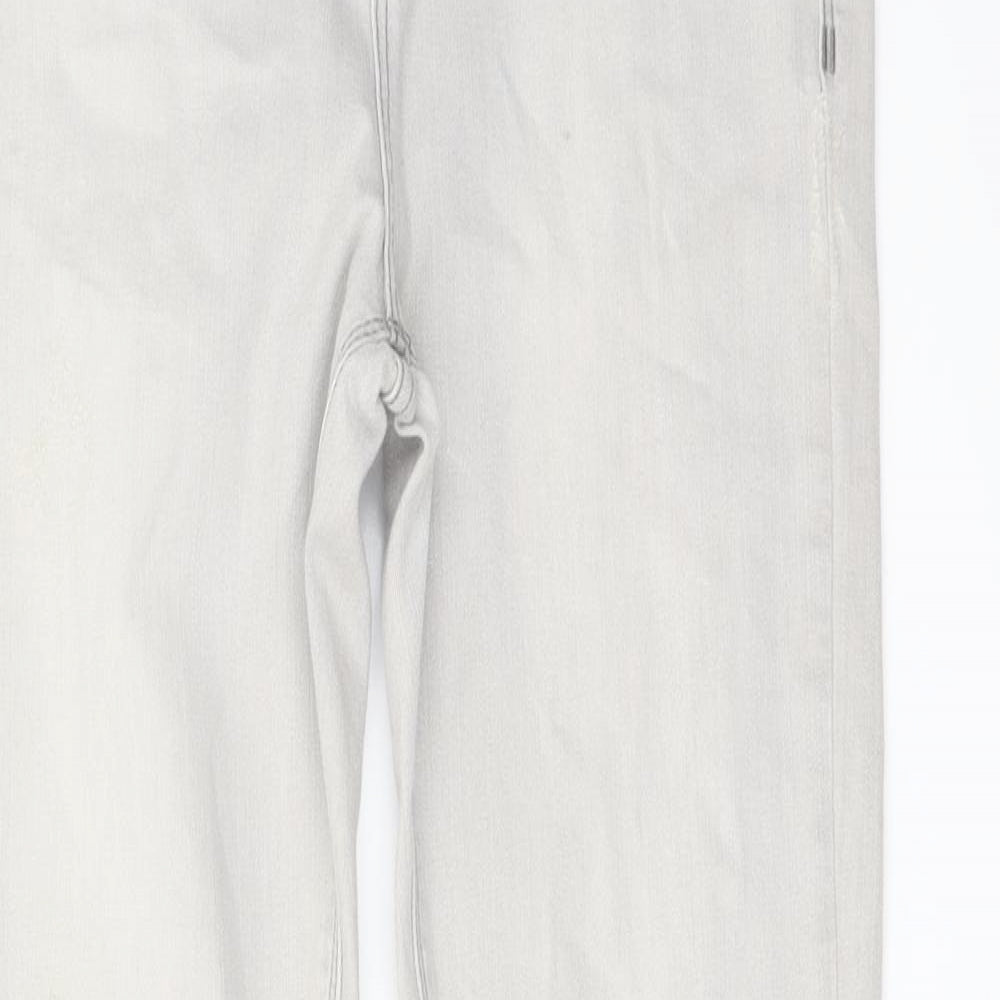 River Island Womens Grey Cotton Skinny Jeans Size 12 L29 in Regular Button