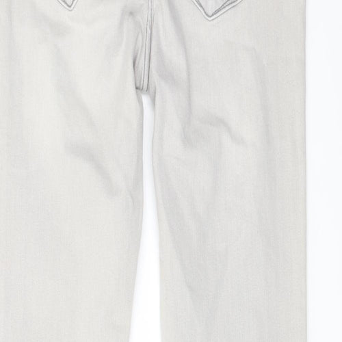 River Island Womens Grey Cotton Skinny Jeans Size 12 L29 in Regular Button