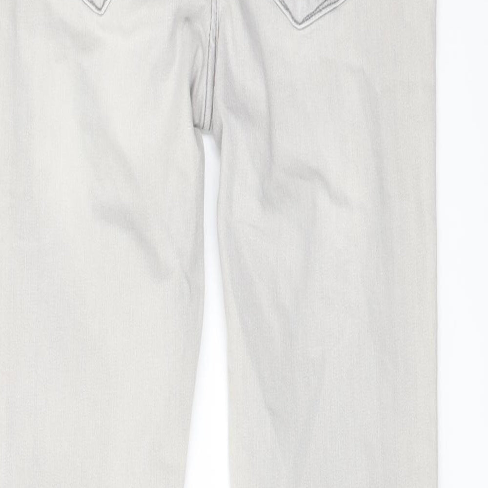 River Island Womens Grey Cotton Skinny Jeans Size 12 L29 in Regular Button