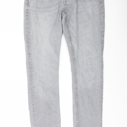 Denim & Co. Mens Grey Cotton Skinny Jeans Size 32 in L32 in Regular Button