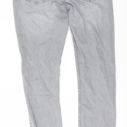 Denim & Co. Mens Grey Cotton Skinny Jeans Size 32 in L32 in Regular Button
