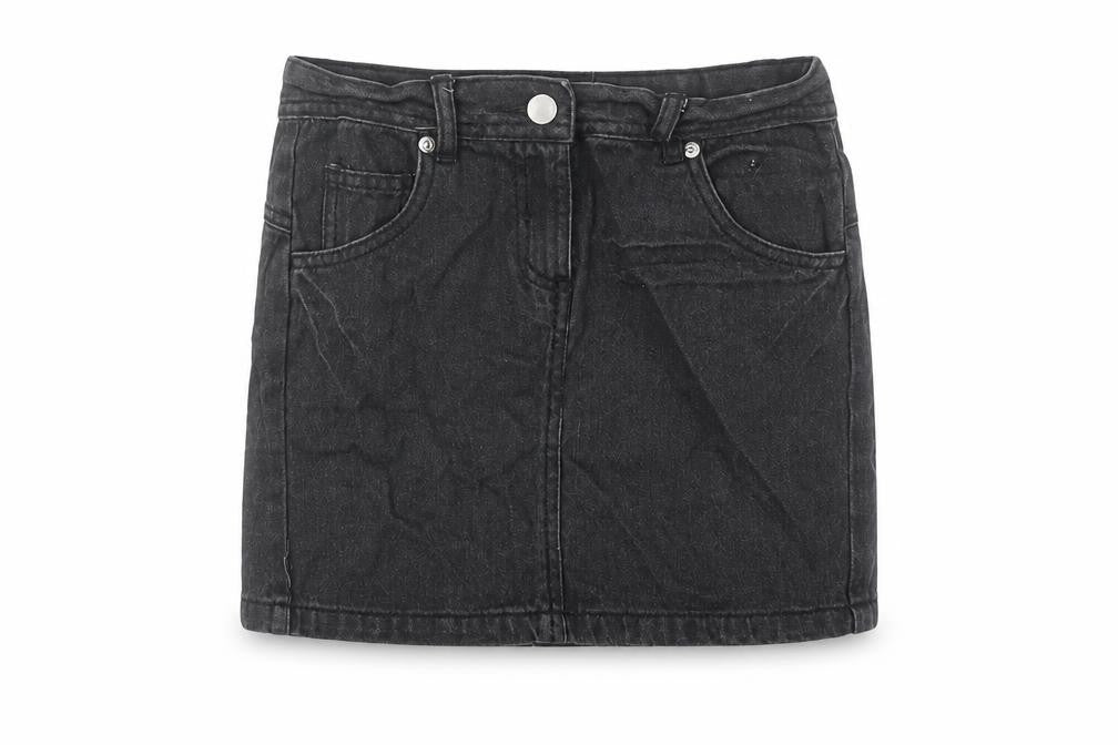 Cherokee Girls Grey Cotton A-Line Skirt Size 9-10 Years Regular Button