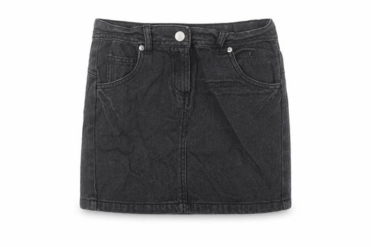 Cherokee Girls Grey Cotton A-Line Skirt Size 9-10 Years Regular Button