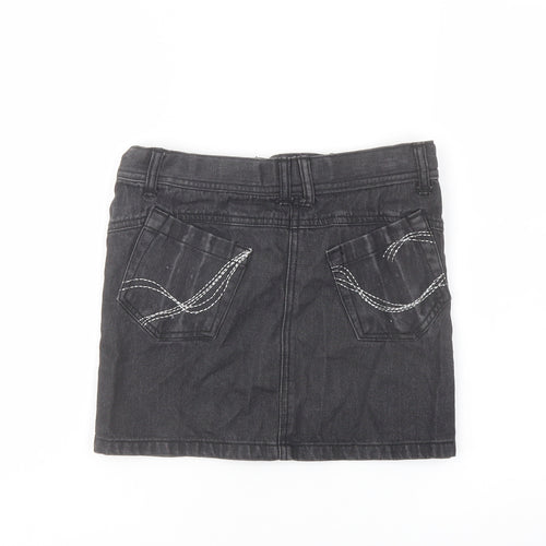 Cherokee Girls Grey Cotton A-Line Skirt Size 9-10 Years Regular Button
