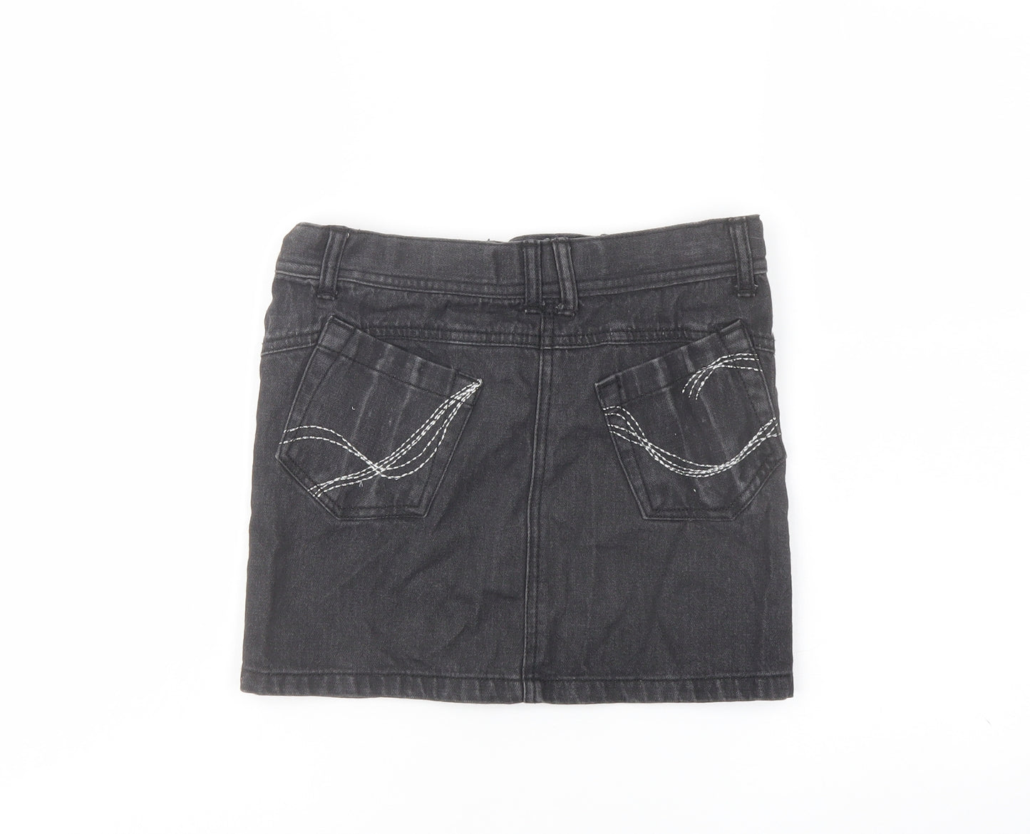 Cherokee Girls Grey Cotton A-Line Skirt Size 9-10 Years Regular Button