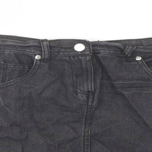 Cherokee Girls Grey Cotton A-Line Skirt Size 9-10 Years Regular Button