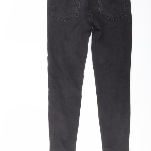 Denim & Co. Womens Grey Cotton Skinny Jeans Size 10 L25 in Regular Button