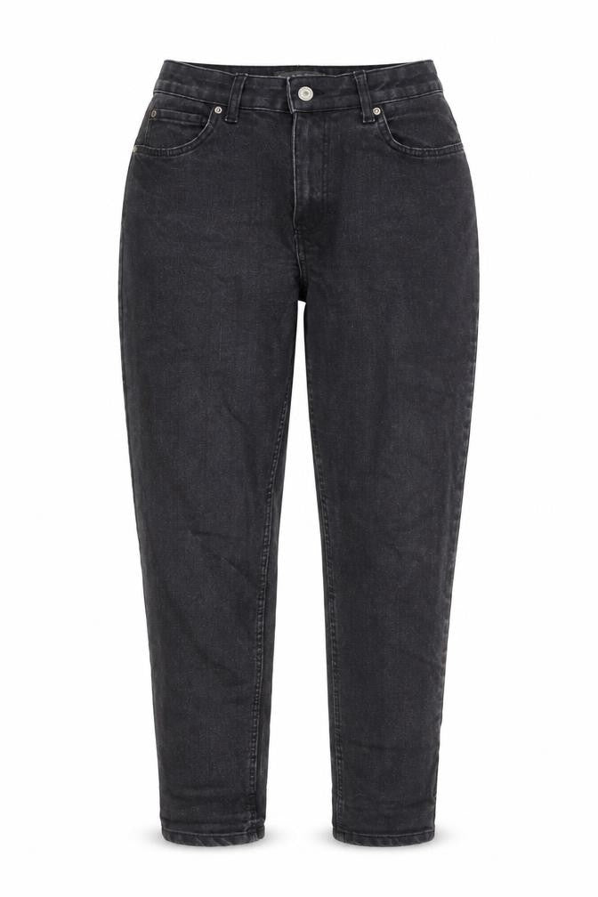 Denim & Co. Womens Grey Cotton Mom Jeans Size 12 L28 in Regular Button