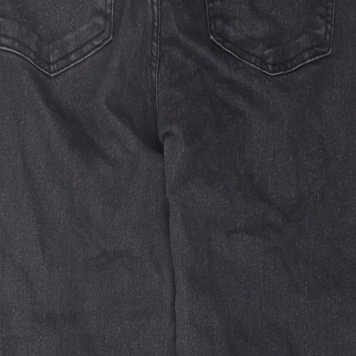 Denim & Co. Womens Grey Cotton Mom Jeans Size 12 L28 in Regular Button