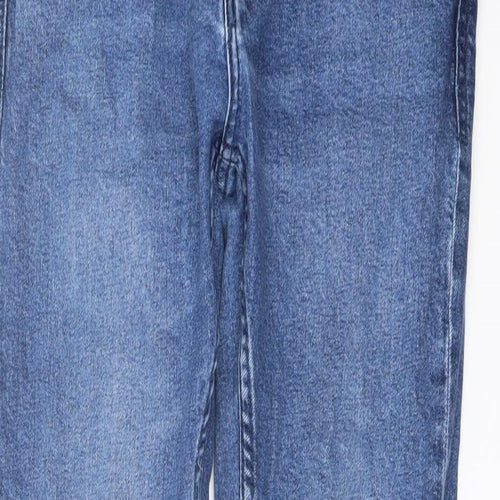 Pull&Bear Mens Blue Cotton Straight Jeans Size 28 in L30 in Slim Button