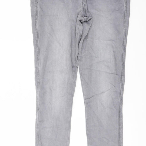 TU Womens Grey Cotton Skinny Jeans Size 10 L29 in Regular Button