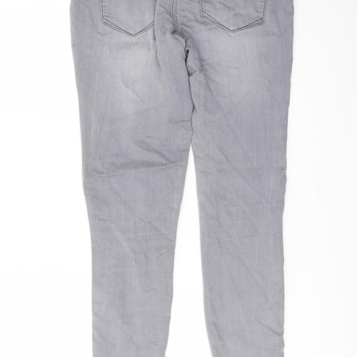 TU Womens Grey Cotton Skinny Jeans Size 10 L29 in Regular Button