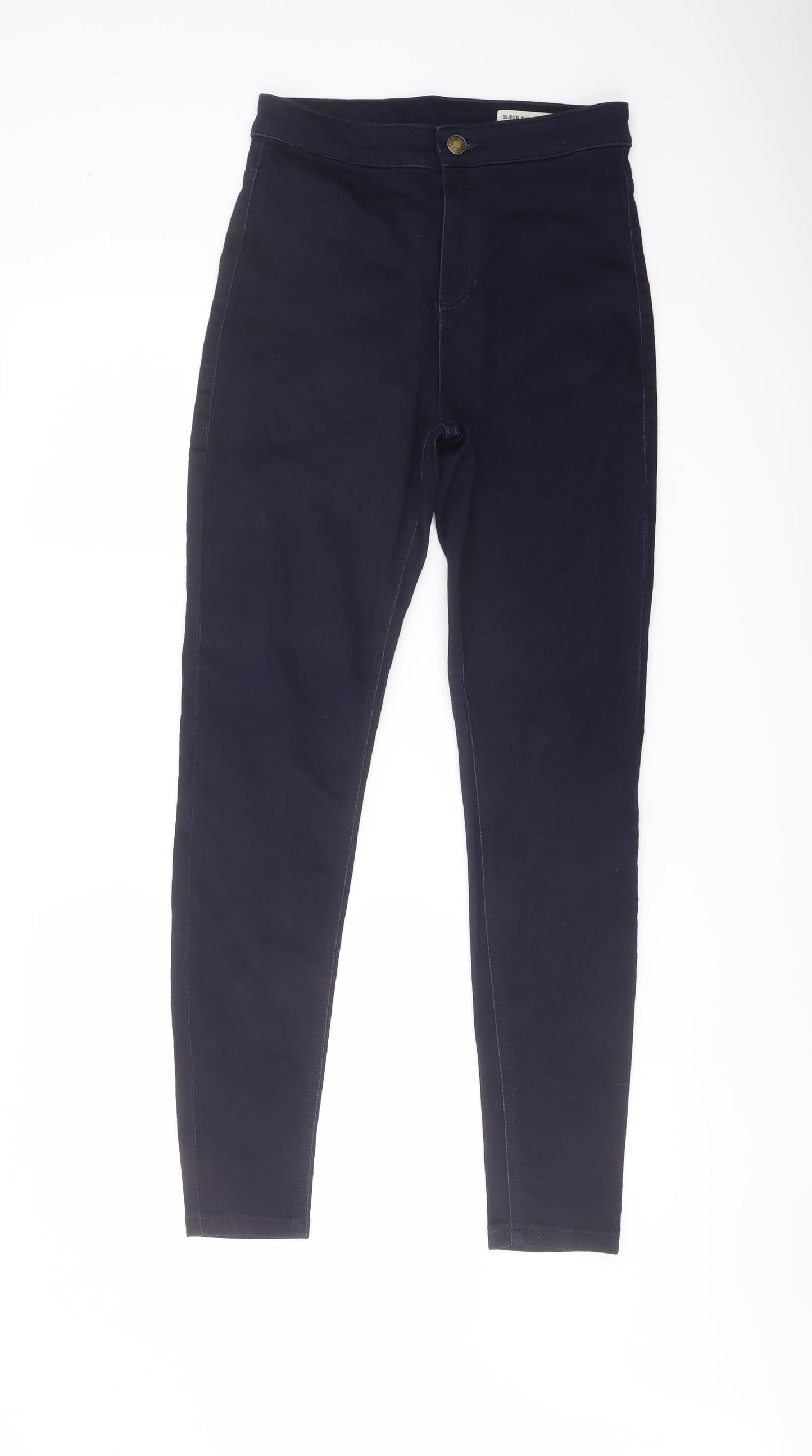 Marks and Spencer Womens Blue Cotton Skinny Jeans Size 10 L29 in Regular Button