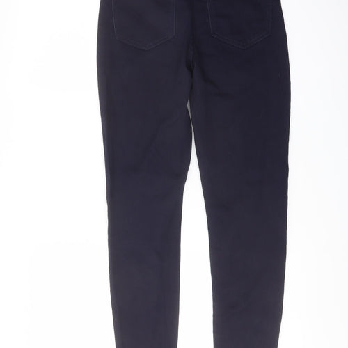 Marks and Spencer Womens Blue Cotton Skinny Jeans Size 10 L29 in Regular Button