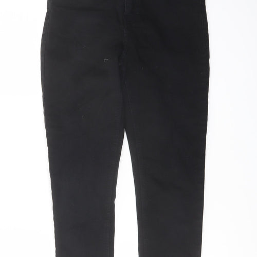 Topshop Womens Black Cotton Skinny Jeans Size 28 in L24 in Regular Button