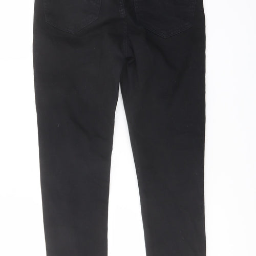 Topshop Womens Black Cotton Skinny Jeans Size 28 in L24 in Regular Button